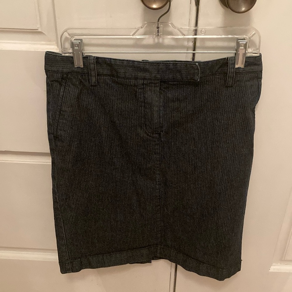 Talbots Dark Denim with Pinstripe Skirt - Size 8 Petite